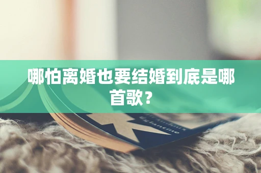 哪怕离婚也要结婚到底是哪首歌？