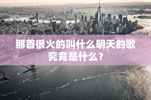 那首很火的叫什么明天的歌究竟是什么？
