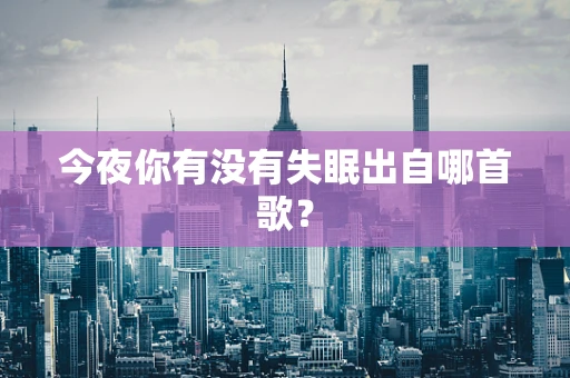 今夜你有没有失眠出自哪首歌？