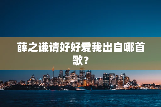 薛之谦请好好爱我出自哪首歌？