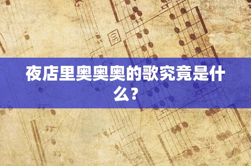 夜店里奥奥奥的歌究竟是什么？