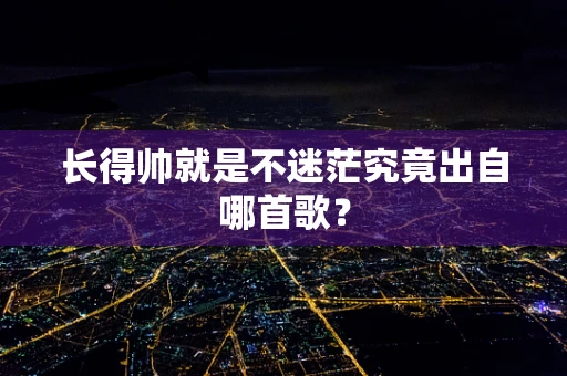 长得帅就是不迷茫究竟出自哪首歌？