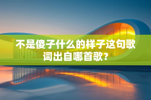 不是傻子什么的样子这句歌词出自哪首歌？