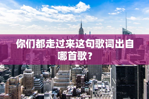 你们都走过来这句歌词出自哪首歌？