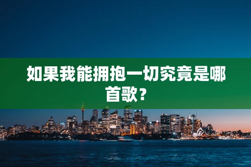 如果我能拥抱一切究竟是哪首歌？