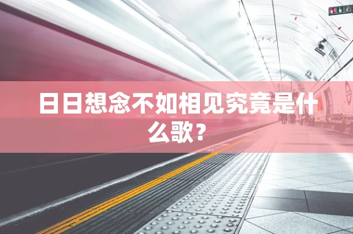 日日想念不如相见究竟是什么歌？