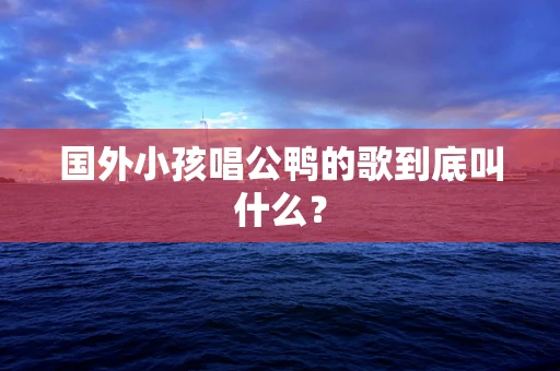 国外小孩唱公鸭的歌到底叫什么？