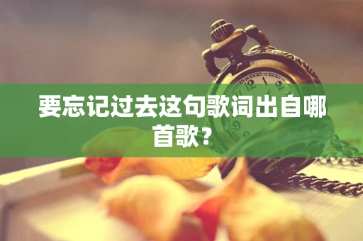 要忘记过去这句歌词出自哪首歌？