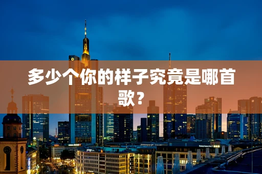 多少个你的样子究竟是哪首歌？