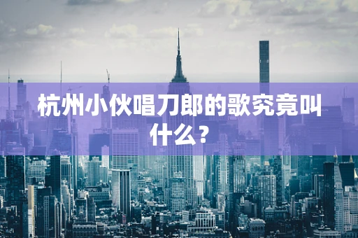 杭州小伙唱刀郎的歌究竟叫什么？