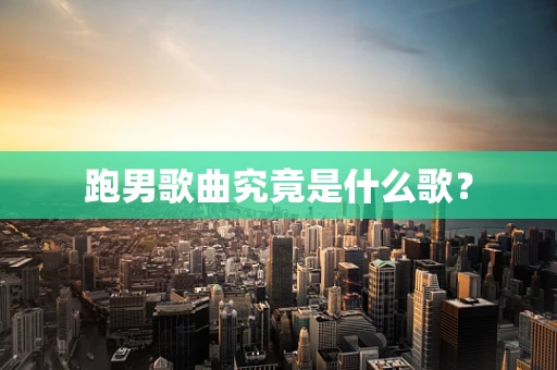 跑男歌曲究竟是什么歌？