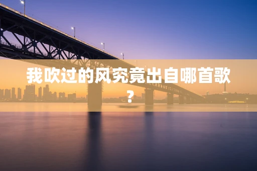 我吹过的风究竟出自哪首歌？