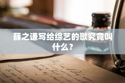 薛之谦写给综艺的歌究竟叫什么？