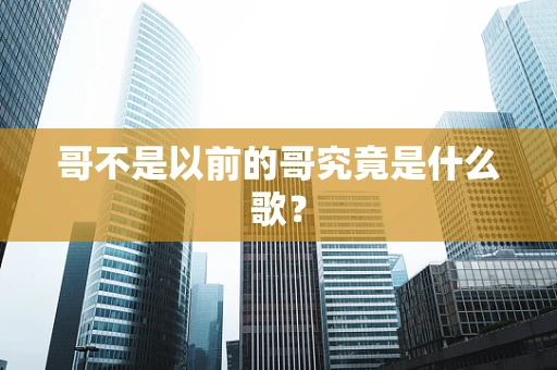 哥不是以前的哥究竟是什么歌？