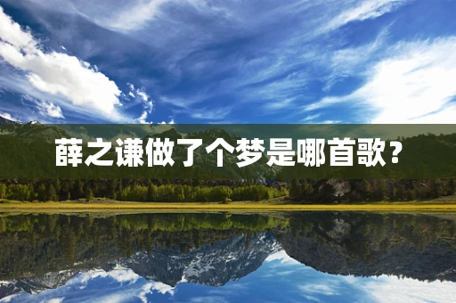 薛之谦做了个梦是哪首歌？