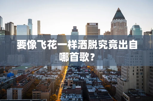 要像飞花一样洒脱究竟出自哪首歌？