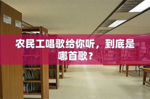 农民工唱歌给你听，到底是哪首歌？